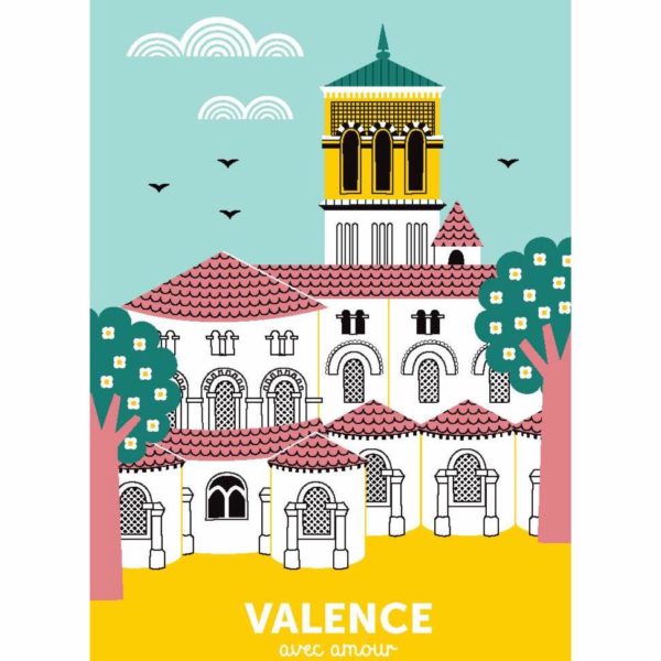 Affiche / Carte postale Cathédrale - Valence