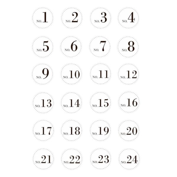 Stickers numéros pour calendrier de l'Avent - Bloomingville