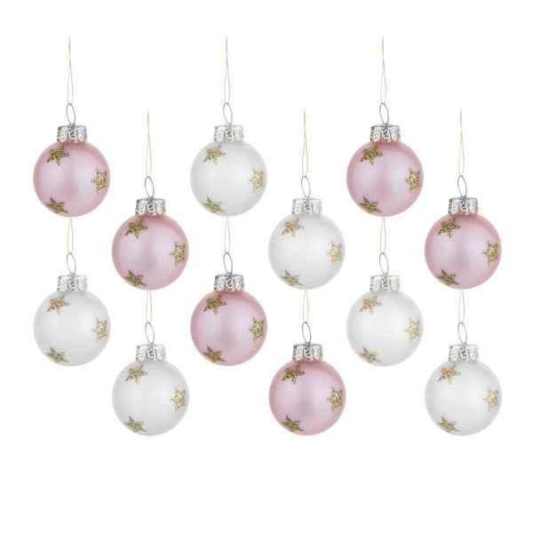 Mini boules de Noël à paillettes étoiles