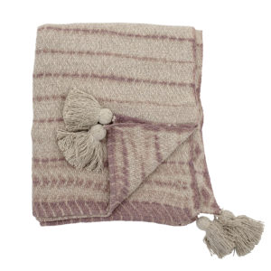 Plaid beige et rayures roses - Bloomingville