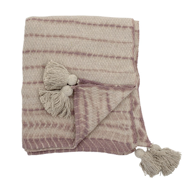 Plaid beige et rayures roses - Bloomingville