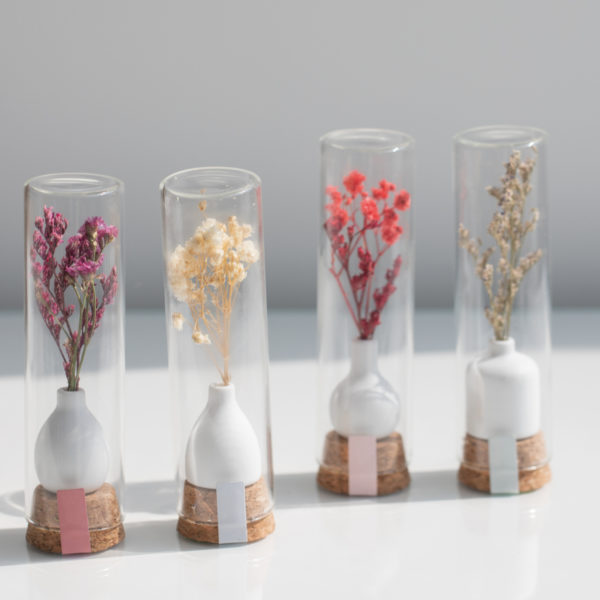 Mini bouquet fleur séchées sous cloche - Räder