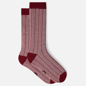 Chaussettes mi-hautes rayées bordeaux - Le Slip Français