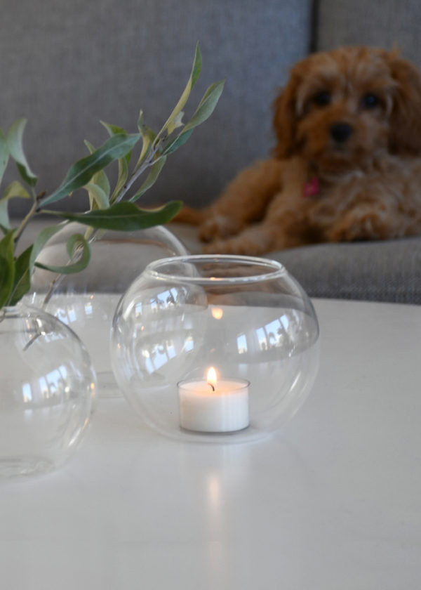 Photophore mini vase boule en verre - StoreFactory (2 tailles) – Image 3