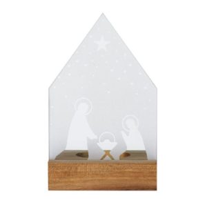 Bougeoir crèche bois et verre fumé - Räder