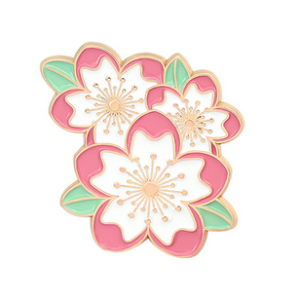Pin's 3 Fleurs de sakura rose et blanc