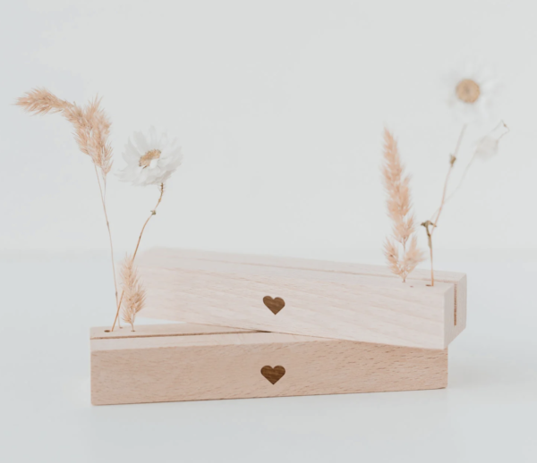 Support de cartes et fleurs séchées "Coeur" – Image 3