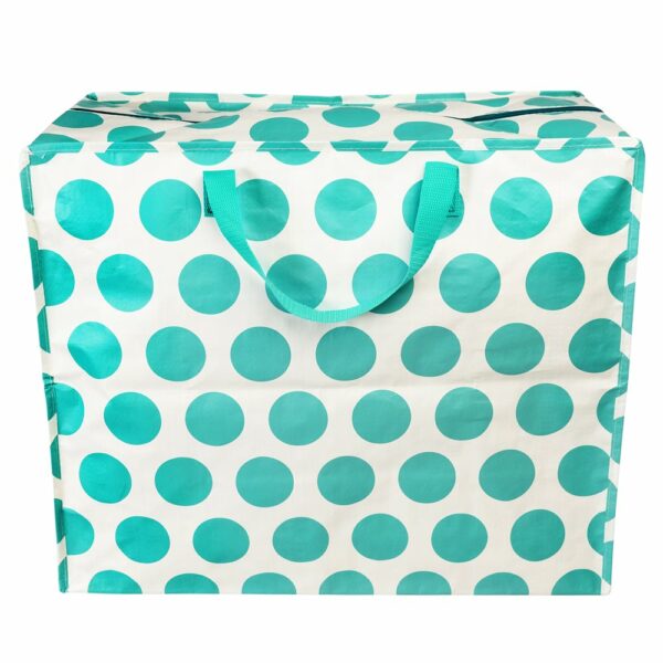 Grand sac de rangement Pois bleu turquoise – Image 2