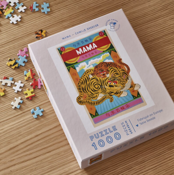 Puzzle 1000 pièces tigre Mama – Image 2