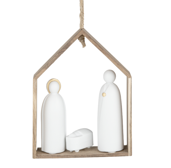 Suspension Crèche bois et porcelaine - Räder