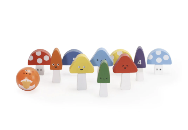 Mini bowling champignons en bois – Image 4