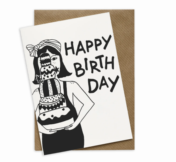 Carte double Happy Birthday cake - Helen B