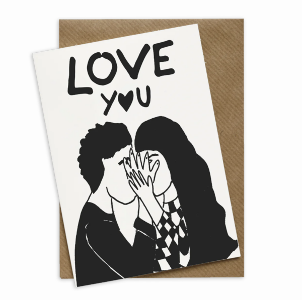 Carte double Love you Secret kissers - Helen B