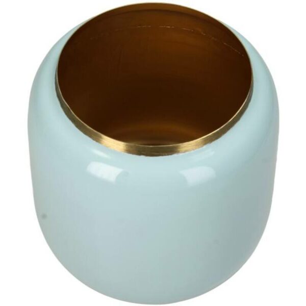 Grand cache pot en métal bleu ciel – Image 2