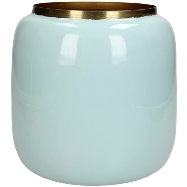 Grand cache pot en métal bleu ciel – Image 3