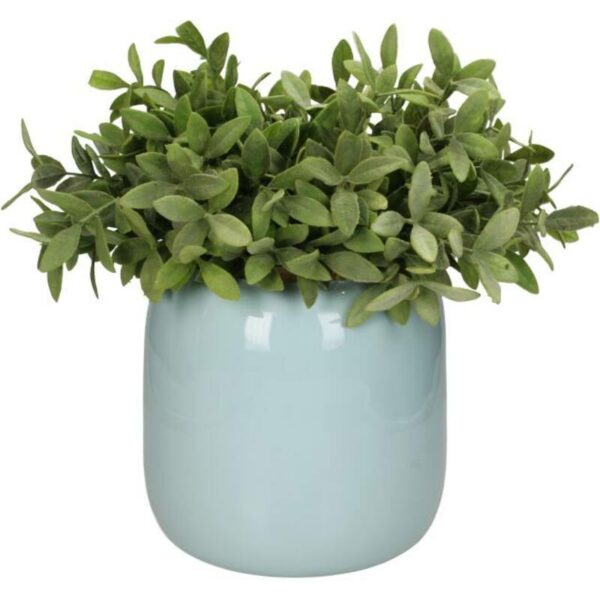 Grand cache pot en métal bleu ciel
