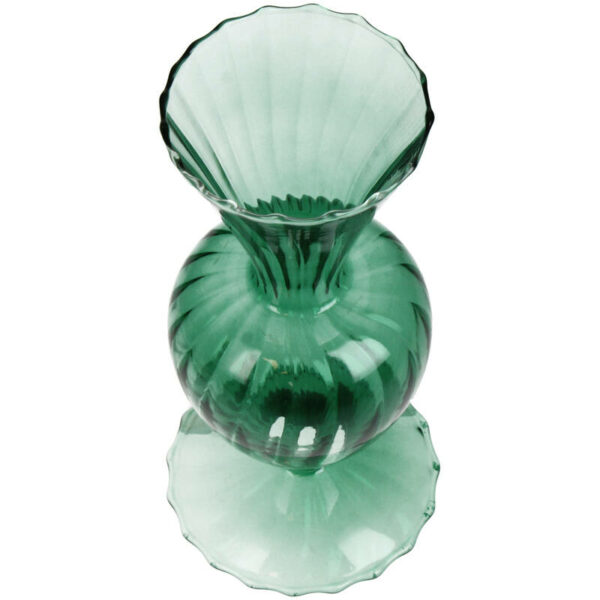 Grand vase rétro en verre vert – Image 3