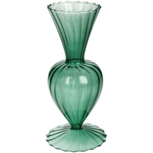 Grand vase rétro en verre vert