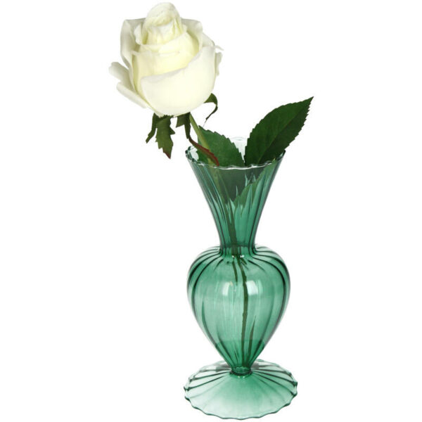 Grand vase rétro en verre vert – Image 2