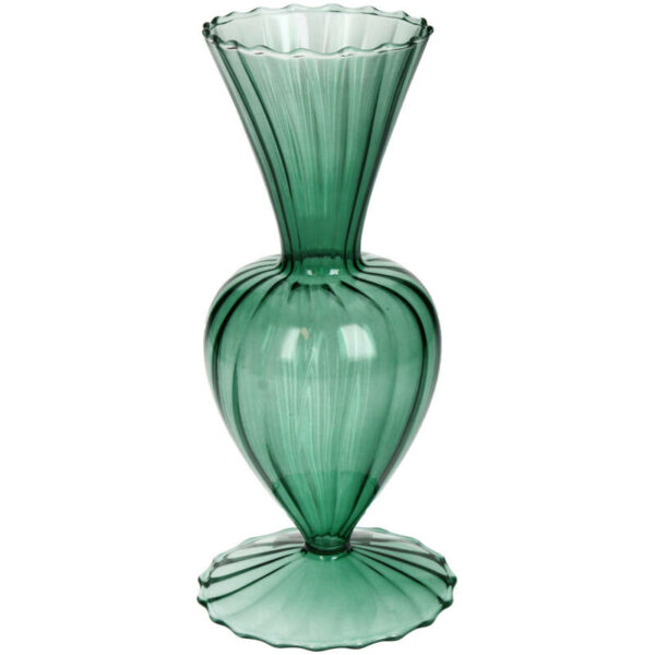 Grand vase rétro en verre vert