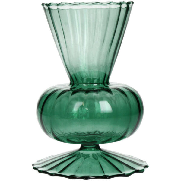 Petit vase rétro en verre vert – Image 2