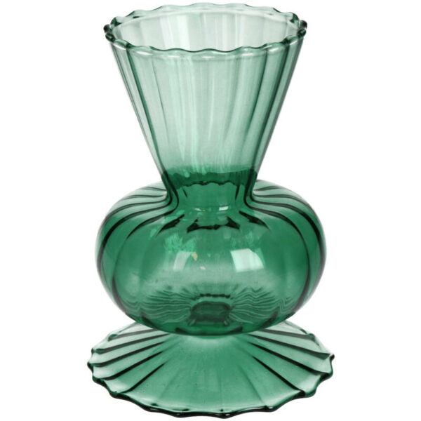 Petit vase rétro en verre vert – Image 3
