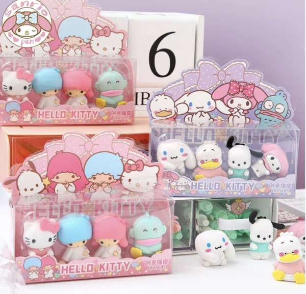 Set de 4 gommes Sanrio