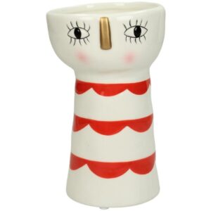 Vase visage et rayures rouges