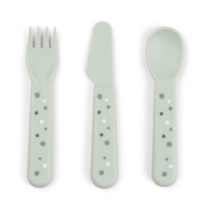Set de 3 couverts enfant - pois verts