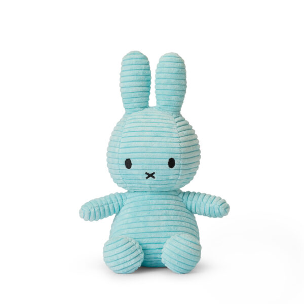 Peluche Miffy velours côtelé bleu turquoise