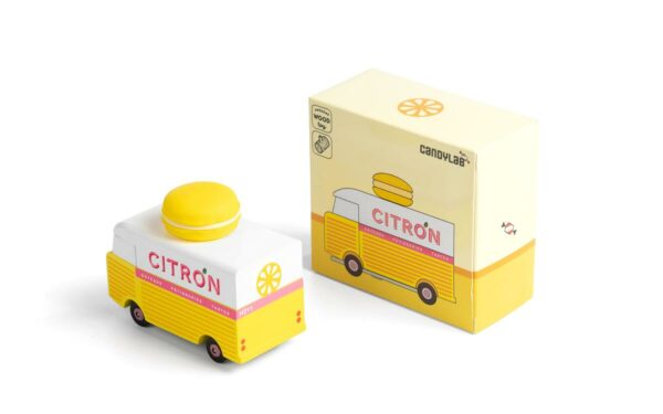 Camion en bois macaron citron - Candylab