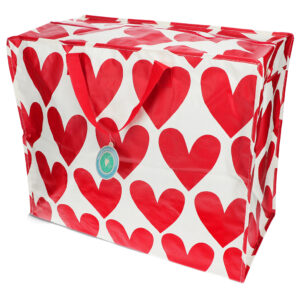 Grand sac de rangement coeurs rouges