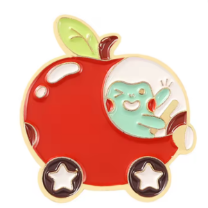Pin's grenouille et voiture pomme