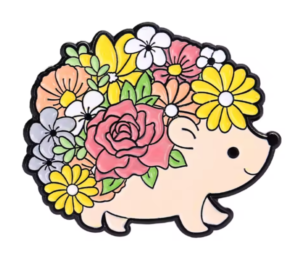 Pin's Hérisson fleuri