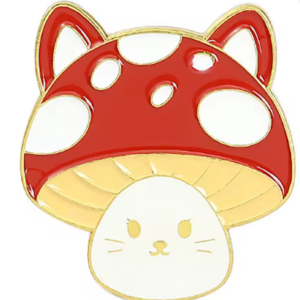 Pin's kawaii champignon chat
