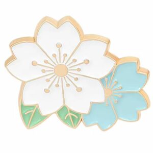 Pin's 2 Fleurs de sakura rose et bleu