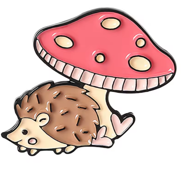 Pin's hérisson champignon